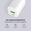 Kép 6/8 - Alphajack PD-A30W hálózati gyorstöltő adapter, 1x USB-C (PD), 1x USB-A 30W