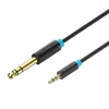 Kép 1/3 - Audio Kábel TRS 3.5mm - 6.35mm Vention BABBG 1,5m, Fekete