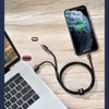 Kép 11/20 - USB/USB-Type C/ Lightning kábel 18W 2,4A 480 Mbps 1,2m szürke Baseus Cafule Nylon harisnyázott (CATKLF-ELG1)