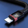 Kép 12/20 - USB/USB-Type C/ Lightning kábel 18W 2,4A 480 Mbps 1,2m szürke Baseus Cafule Nylon harisnyázott (CATKLF-ELG1)