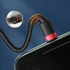 Kép 15/20 - USB/USB-Type C/ Lightning kábel 18W 2,4A 480 Mbps 1,2m szürke Baseus Cafule Nylon harisnyázott (CATKLF-ELG1)