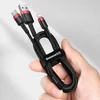 Kép 18/20 - USB/USB-Type C/ Lightning kábel 18W 2,4A 480 Mbps 1,2m szürke Baseus Cafule Nylon harisnyázott (CATKLF-ELG1)
