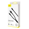 Kép 19/20 - USB/USB-Type C/ Lightning kábel 18W 2,4A 480 Mbps 1,2m szürke Baseus Cafule Nylon harisnyázott (CATKLF-ELG1)