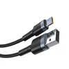 Kép 3/20 - USB/USB-Type C/ Lightning kábel 18W 2,4A 480 Mbps 1,2m szürke Baseus Cafule Nylon harisnyázott (CATKLF-ELG1)