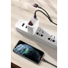 Kép 9/20 - USB/USB-Type C/ Lightning kábel 18W 2,4A 480 Mbps 1,2m szürke Baseus Cafule Nylon harisnyázott (CATKLF-ELG1)