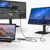 Kép 4/6 - Choetech csatlakozóadapter USB Type C Thunderbolt 3 (40Gbps) 2x HDMI 2.0 4K 60Hz fekete (HUB-H07)
