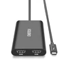 Kép 5/6 - Choetech csatlakozóadapter USB Type C Thunderbolt 3 (40Gbps) 2x HDMI 2.0 4K 60Hz fekete (HUB-H07)