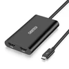Kép 1/6 - Choetech csatlakozóadapter USB Type C Thunderbolt 3 (40Gbps) 2x HDMI 2.0 4K 60Hz fekete (HUB-H07)