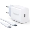 Kép 4/10 - Choetech USB fali töltő adapter Type C 20W tápellátás + USB C - Lightning kábel 1,2m fehér (PD5005)