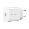 Kép 10/10 - Choetech USB fali töltő adapter Type C 20W tápellátás + USB C - Lightning kábel 1,2m fehér (PD5005)