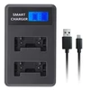 Kép 1/6 - Dupla OLYMPUS LI-40B/42B USB-s akkumulátor töltő LCD kijelzővel (SYA0011446)
