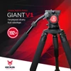 Kép 1/7 - Jackal Giant V1 fluid fejes fényképező állvány, tripod (192cm)