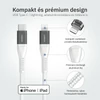 Kép 4/8 - Lightning iPhone kábel 1.5m Type-C fejjel MFi Alphajack (CL15-WG) fehér/szürke