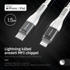 Kép 5/8 - Lightning iPhone kábel 1.5m Type-C fejjel MFi Alphajack (CL15-WG) fehér/szürke