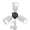 Kép 1/7 - NiceFoto FLH-13 szinkronizálható hármas elosztó adapter rendszervakukhoz ernyőtartóval
