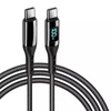 Kép 1/8 - PD100W USB Type-C - USB Type-C kábel gyorstöltéssel, teljesítménykijelzéssel 1m, fekete
