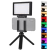 Kép 1/11 - PULUZ RGB LED videólámpa mobiltelefon tartóval, állvánnyal (PU461B)