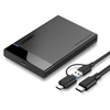 Kép 1/3 - Ugreen US221 2.5'' HDD / SSD külső ház, SATA, USB 3.0 + USB-C - USB-C 3.1 (fekete)