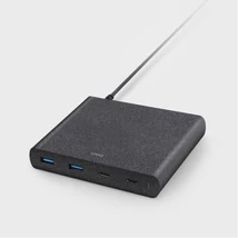 UNIQ Surge 90W 2xUSB Quick Charge 3.0 + 2xUSB-C PD 3.0 HUB, töltőállomás szénfekete