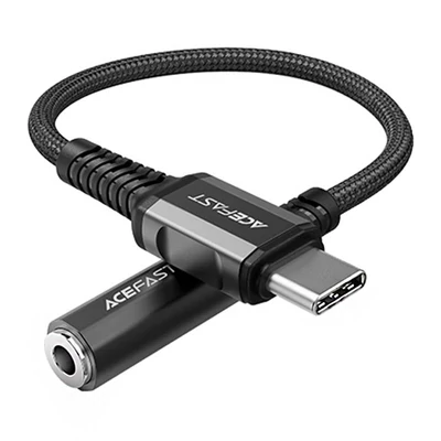 Acefast C1-07 USB-C - mini jack 3.5mm átalakító adapter 18cm (fekete)
