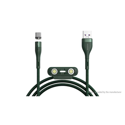 Baseus Zinc mágneses kábel USB + Csatlakozóvég szett AFC 5A 1m zöld (CA1T3-B06)