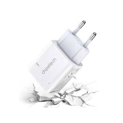Choetech USB fali töltő adapter Type C 20W tápellátás + USB C - Lightning kábel 1,2m fehér (PD5005)