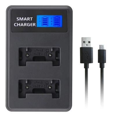 Dupla OLYMPUS LI-40B/42B USB-s akkumulátor töltő LCD kijelzővel (SYA0011446)