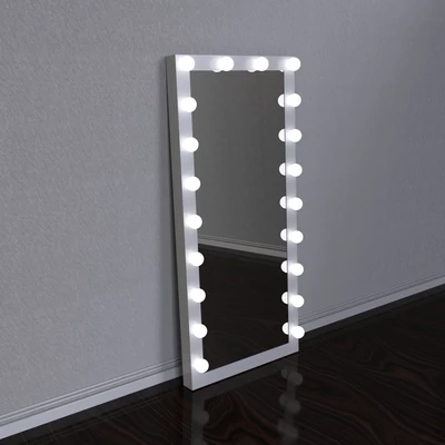 Hollywood tükör (HW-DC117-17) álló sminkes tükör fehér 20db LED izzóval, sminktükör