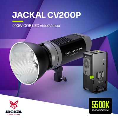 Jackal CV200P 200W COB LED stúdió videólámpa 5500K