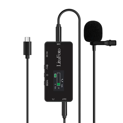 LituFoto VV18 lavalier, csíptetős mikrofon USB Type-C csatlakozóval