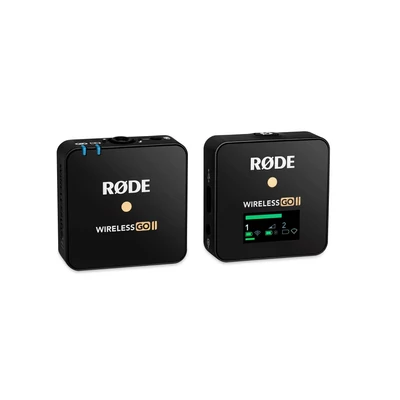 RODE Wireless GO II Single ultra kompakt, digitális vezeték nélküli mikrofon rendszer két csatornás vevővel, egy adóval, fekete