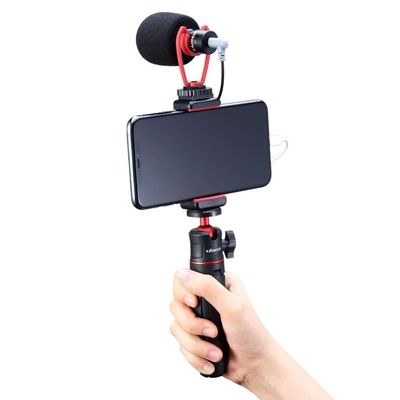 ULANZI combo 2 vlogger kit, videós szett mobiltelefonhoz (1914), telefontartó, mikrofon, mini tripod