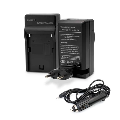 Utángyártott Sony NP-BK1/50B/70B/90B akkumulátor töltő hálózati és szivargyújtó töltővel