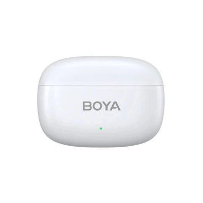 BOYA Mini 13 Ultrakompakt vezeték nélküli mikrofon 2 adó + 2 vevő (USB-C + Lightning csatlakozó) + 1 töltőtok. Fehér